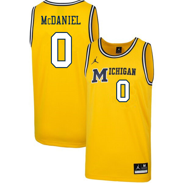 Men #0 Dug McDaniel Michigan Wolverines College Basketball Jerseys Sale-Throwback - Click Image to Close